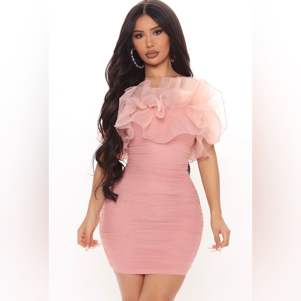 Baby Pink Ruffle Top Dress
